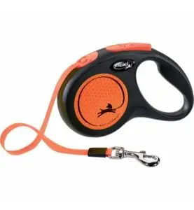 Flexi New Neon Bånd 5M Sort/Orange