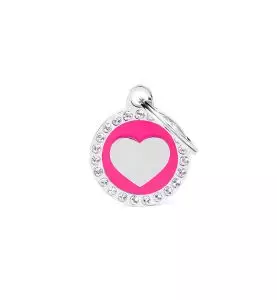 MyFamily Hundetegn Glam Cirkel m.Hjerte Pink