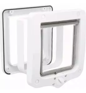 Kattedør4-vejs hvid m/tunnel